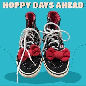 Vans Hello Kitty Black and Red High-Top Shoes. Women’s size 7.5, men’s size 6.